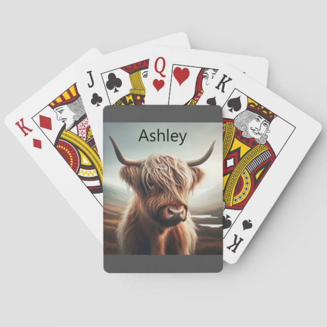Maßgeschneiderte Hochland Bull Playing Cards Spielkarten (Rückseite)