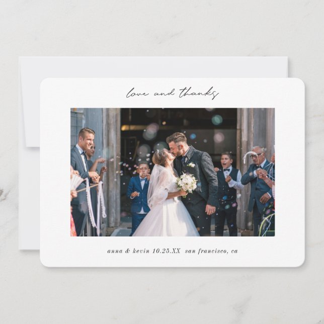 Maßgeschneiderte Hochzeiten an modernen Grenzen -  Dankeskarte (Vorderseite)