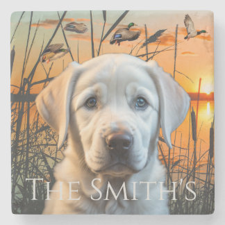 Maßgeschneiderte Hochzeitsgeschenke, Welpe mit wei Steinuntersetzer