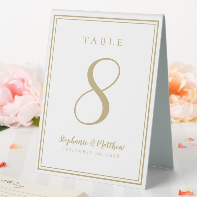 Maßgeschneiderte Hochzeitsschulung Tischnummer Ein Tischaufsteller (In Situ (Hochzeit))