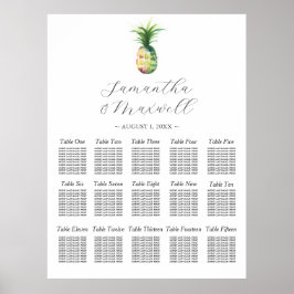 Maßgeschneiderte Hochzeitsstichtabelle Ananas Poster