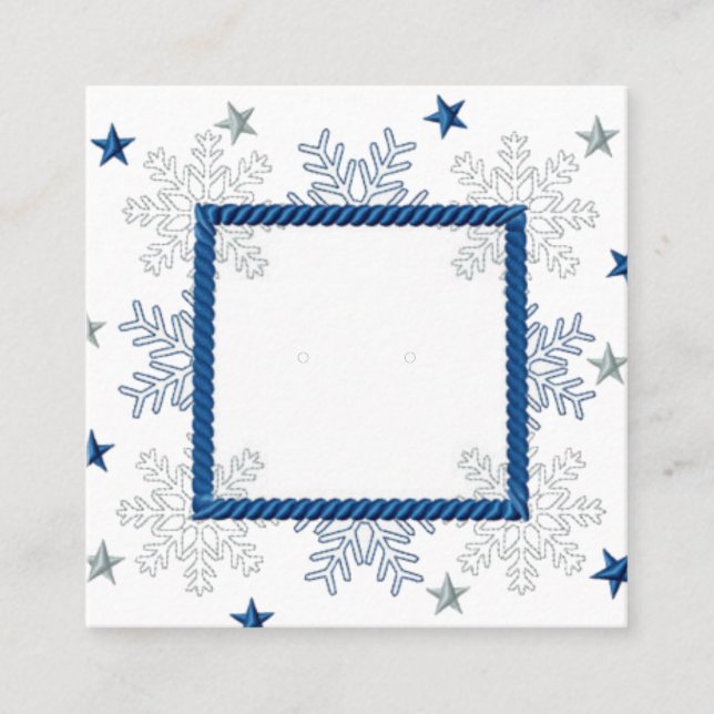 Maßgeschneiderte Holiday Snowflake Rahmen Kleinkar Terminkarte (Vorderseite)