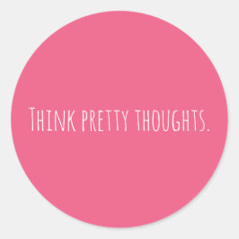 Maßgeschneiderte Hübsche Gedanken Rosa Moderne Runder Aufkleber