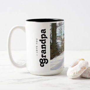Maßgeschneiderte I-Liebe für Sie Opa-Foto Zweifarbige Tasse