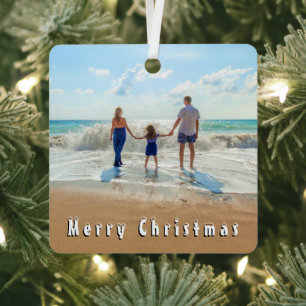 Maßgeschneiderte Ihr Foto Personalisierte Weihnach Ornament Aus Metall
