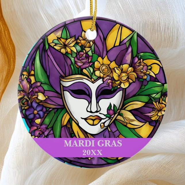 Maßgeschneiderte Imitate Festglass Mardi Gras Mask Keramik Ornament (Von Creator hochgeladen)
