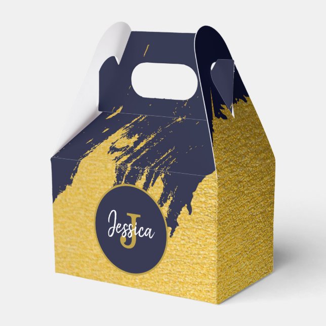 Maßgeschneiderte Imitate Gold Pinselstriche mit Na Geschenkschachtel (Rückseite)
