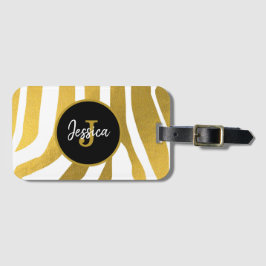 Maßgeschneiderte Imitate Gold Zebra Print Stripes  Gepäckanhänger