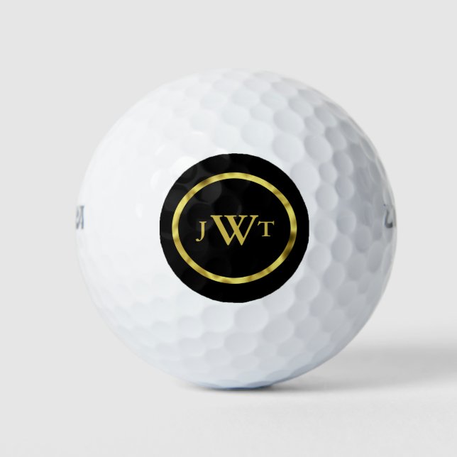 Maßgeschneiderte Imitate Goldgrenze und Monogramm Golfball (Vorderseite)