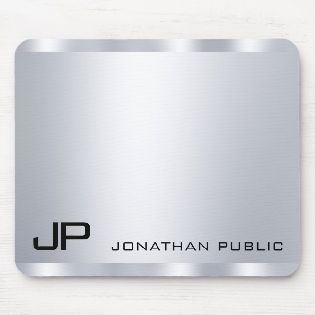Maßgeschneiderte Imitate Silver Metallic Look Mono Mousepad (Vorne)