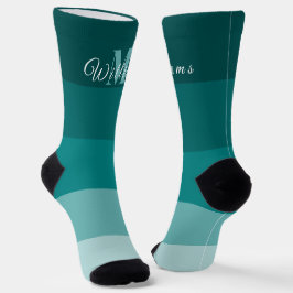 Maßgeschneiderte Initialen und Monogramme für Aqua Socken