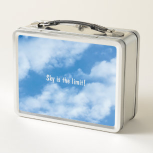 Maßgeschneiderte Inspirationsweiße Wolken auf blau Metall Brotdose