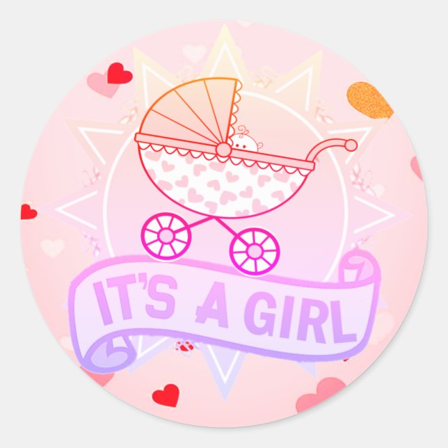 Maßgeschneiderte IT-Aufkleber für das Baby-Gender- Runder Aufkleber (Vorderseite)