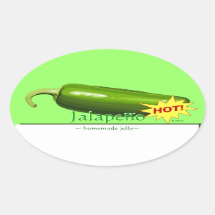 Maßgeschneiderte Jalapeno Pfeffer Oval Stickers