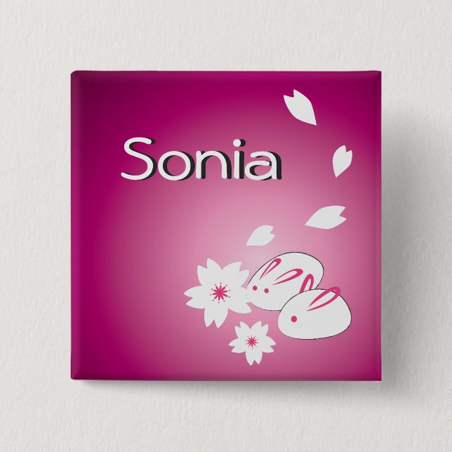 Maßgeschneiderte japanische Schneeräume und Sakura Button (Vorderseite)