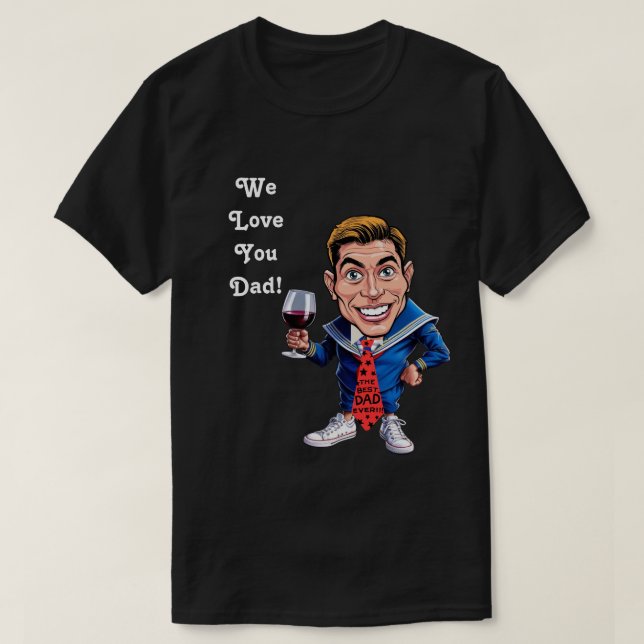 Maßgeschneiderte Karikaturen "Wir Liebe, dass du V T-Shirt (Design vorne)