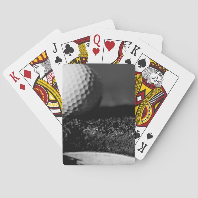 Maßgeschneiderte Karten für Black & White Golf Bal Spielkarten (Rückseite)