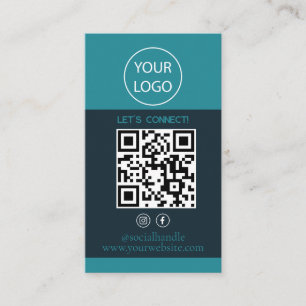 Maßgeschneiderte Karten, modern, Social Media QR Visitenkarte