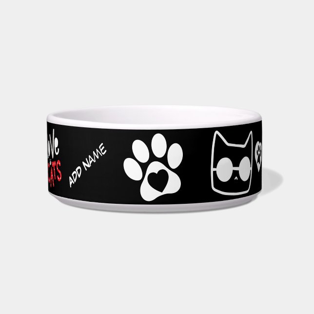 Maßgeschneiderte Katzenschale - Personalisiertes K Napf (Vorderseite)