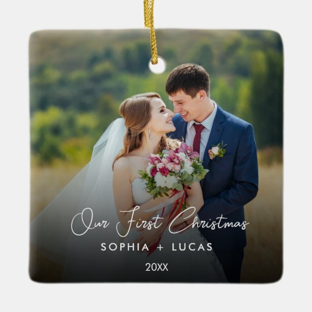 Maßgeschneiderte Keramik mit Verheiratetem Foto Keramikornament (Vorderseite)