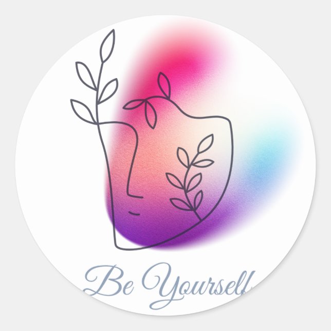 Maßgeschneiderte, klassische Round-Stickers "Be Yo Runder Aufkleber (Vorderseite)