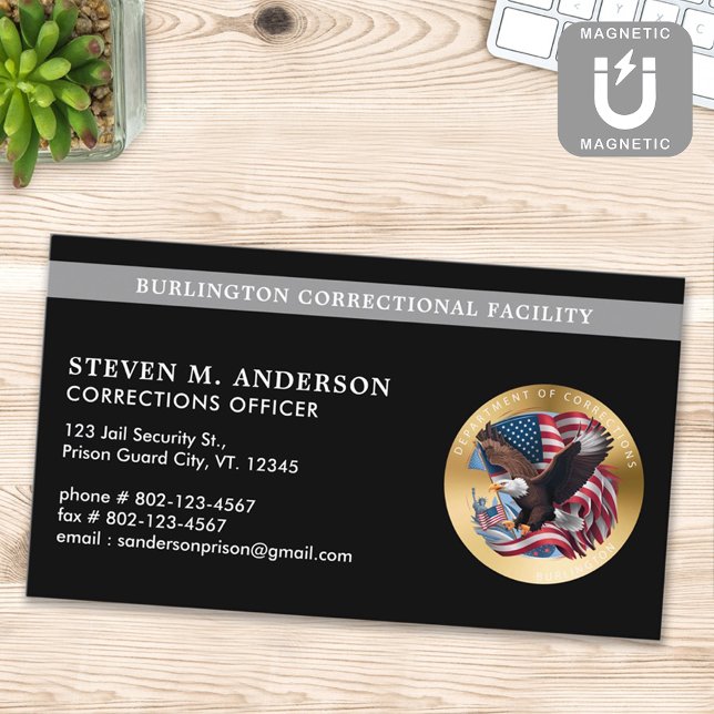 Maßgeschneiderte Korrekturen für das Prison-Logo d Magnetische Visitenkarte (Von Creator hochgeladen)