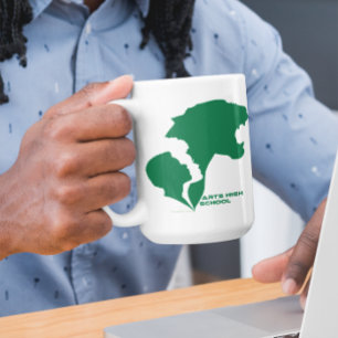 Maßgeschneiderte Kunsthandwerker Grüne Silhouetten Kaffeetasse