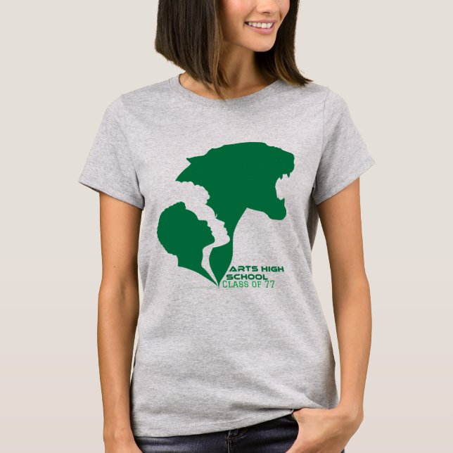 Maßgeschneiderte Kunsthandwerker Grüne Silhouetten T-Shirt (Vorderseite)