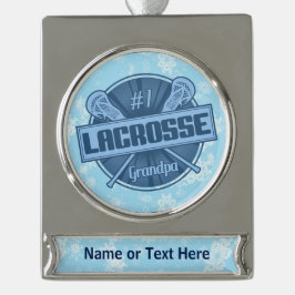 Maßgeschneiderte Lacrosse Weihnachtsfeier Banner-Ornament Silber