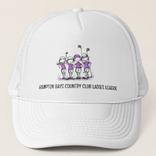 Maßgeschneiderte Ladys Golf League LILA Cartoon Truckerkappe