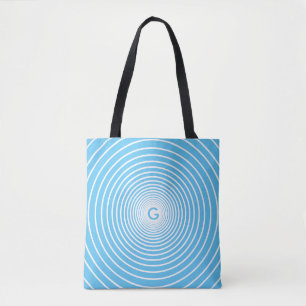 Maßgeschneiderte Letter Tote Bag Blau Streifen Wäh Tasche