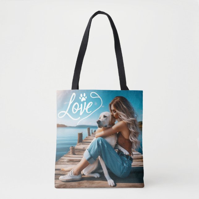 Maßgeschneiderte LIEBE Pad Print Dog Lover Pet Fot Tasche (Vorderseite)