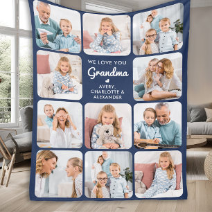 Maßgeschneiderte Liebe Sie Oma Modern Navy Blue 11 Fleecedecke