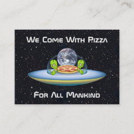 Maßgeschneiderte Lieferung von UFO Pizza Visitenkarte