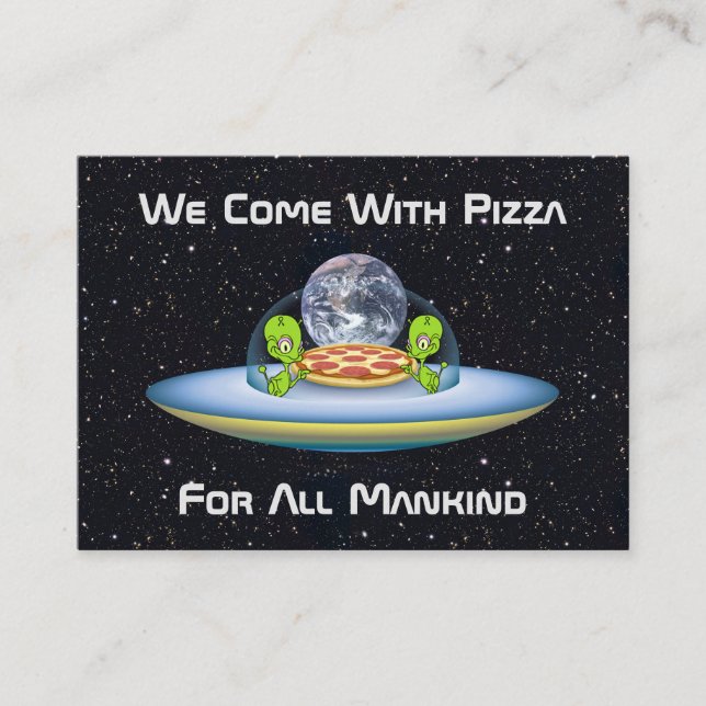 Maßgeschneiderte Lieferung von UFO Pizza Visitenkarte (Vorderseite)