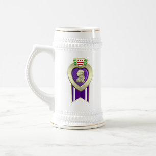 Maßgeschneiderte Lila Herzkarte Bierglas
