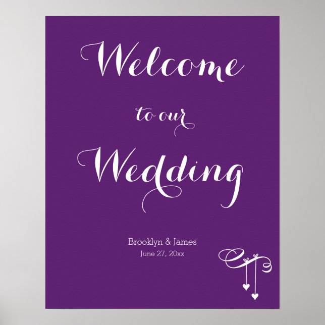 Maßgeschneiderte Lila Hochzeitsempfehlung 16x20 Poster (Vorne)