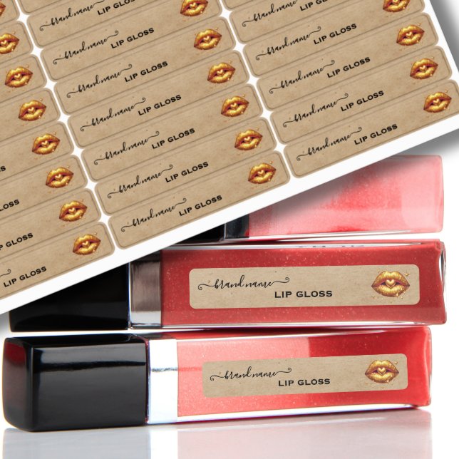 Maßgeschneiderte Lippenglanzetiketten Gold LIps Etiketten (Von Creator hochgeladen)