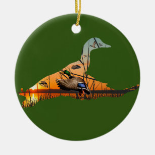 Maßgeschneiderte Mallard-Ornamente, fliegende Ente Keramik Ornament