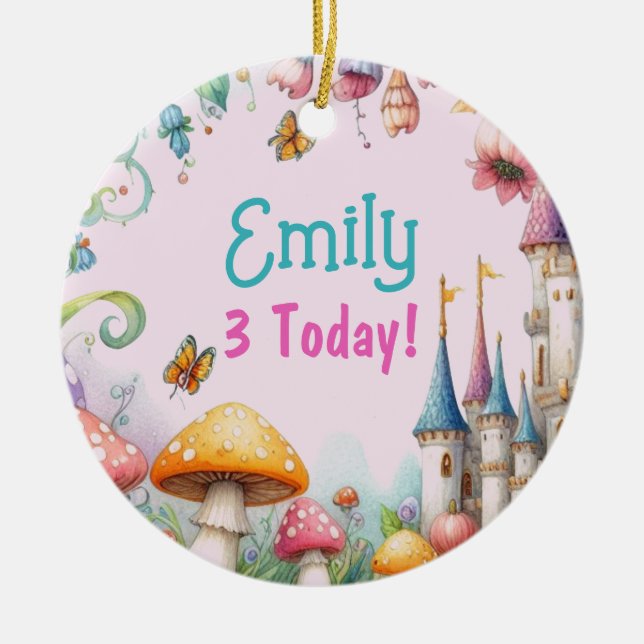 Maßgeschneiderte Märchenprinzessin Girls Birthday  Keramik Ornament (Vorne)