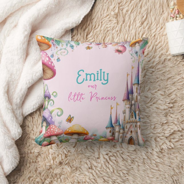 Maßgeschneiderte Märchenprinzessin Girls Birthday  Kissen (Decke)