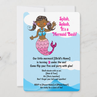 Maßgeschneiderte Mermaid Geburtstagsdesign Dunkle  Einladung