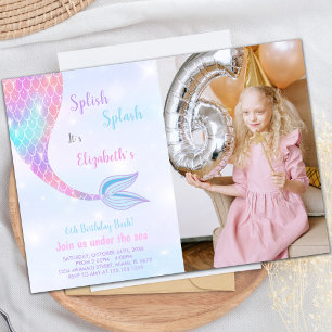 Maßgeschneiderte Mermaid-Party Einladungen für Kin
