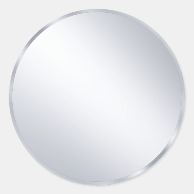 Maßgeschneiderte metallische Silber-Leere Moderne  Runder Aufkleber (Vorderseite)