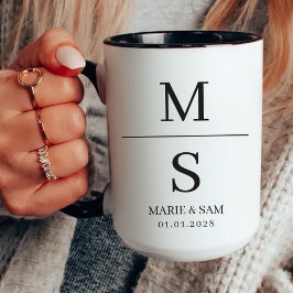 Maßgeschneiderte Minimalistische Hochzeitsgeschenk Tasse