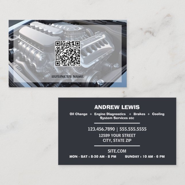 Maßgeschneiderte mobile mechanische QR Visitenkarte (Vorne/Hinten)