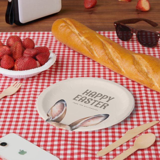 Maßgeschneiderte moderne Aquarellfarbe Niedlich Os Pappteller (Picknick)