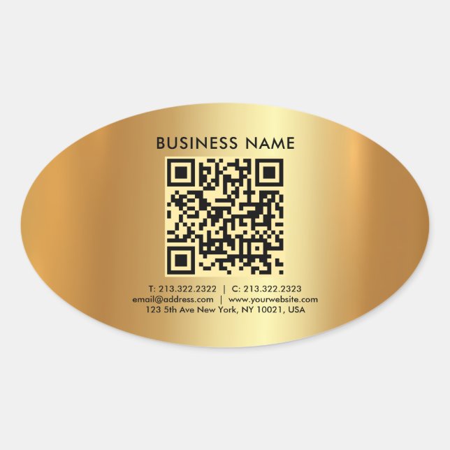 Maßgeschneiderte moderne Berufliche Vorlage Gold Ovaler Aufkleber (Vorderseite)