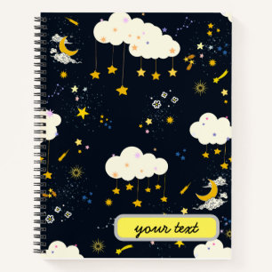 Maßgeschneiderte moderne Coole Sternenstars Rocket Notizbuch
