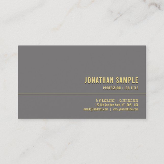 Maßgeschneiderte, moderne Elegant Gold Minimalisti Visitenkarte (Vorderseite)